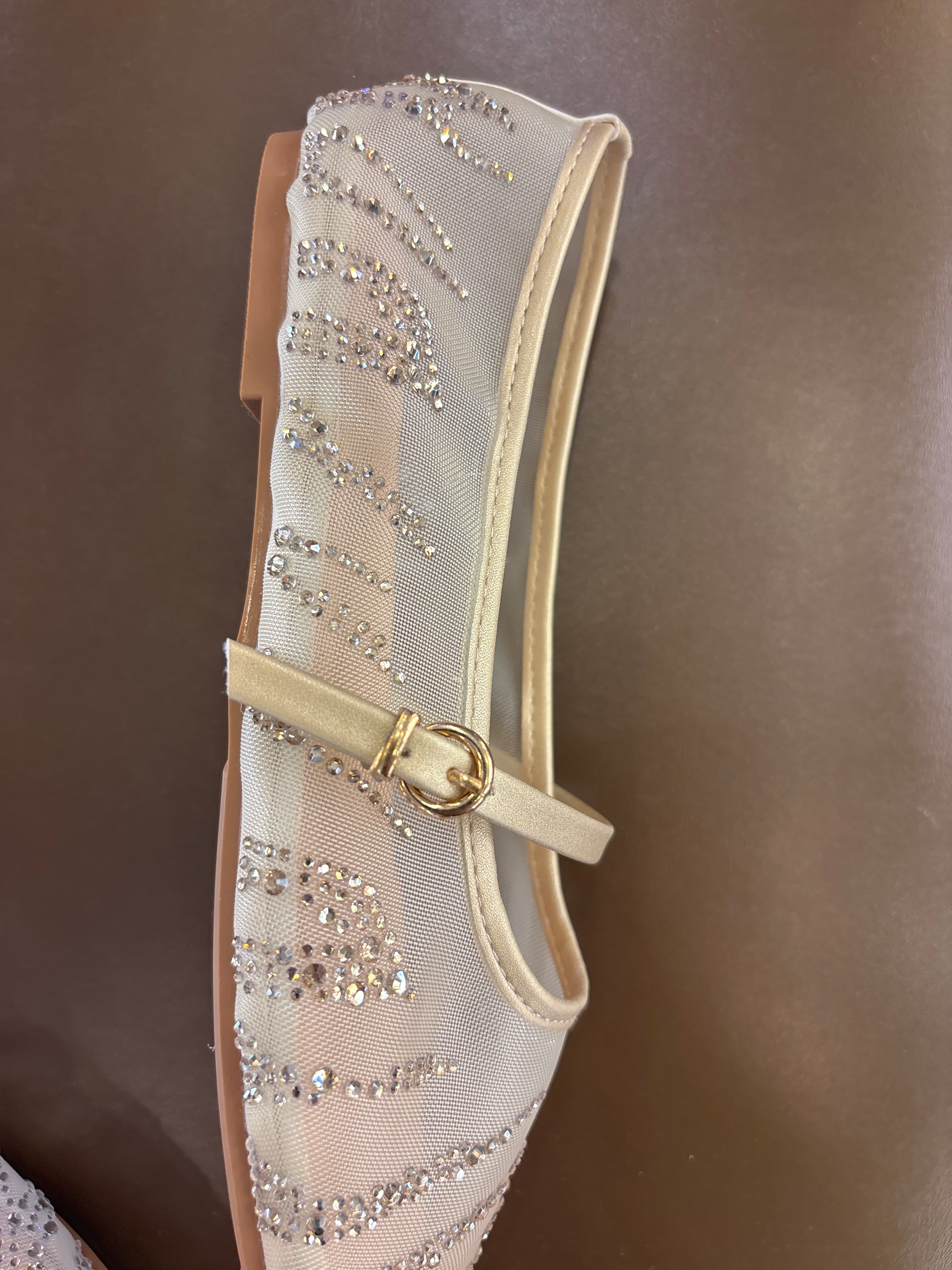 Tessa Premium Embellished Flat Mary Jane Ballerinas