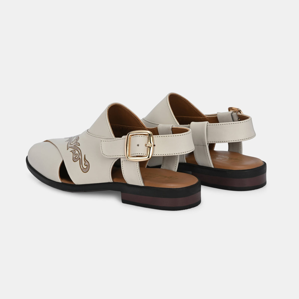 Noble Hand Painted Leather Peshawari Sandals