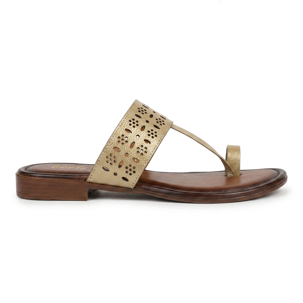 Doris Leather Thumb Kohlapuri Slippers