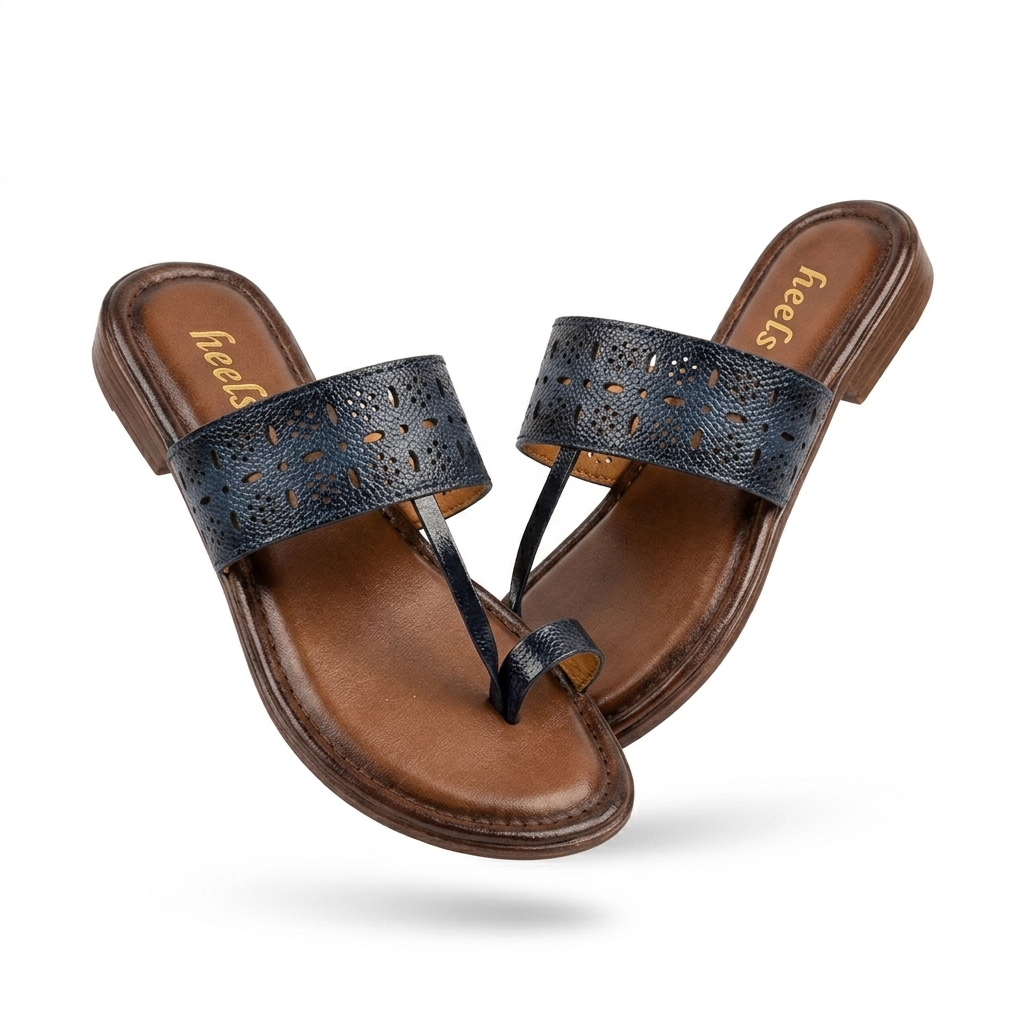 Doris Leather Thumb Kohlapuri Slippers