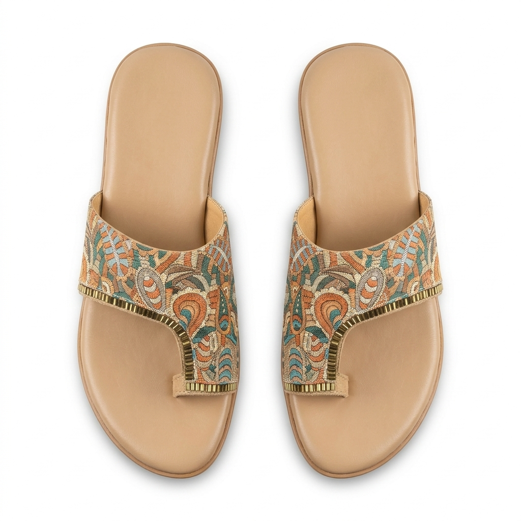 Becky Printed Thumb Wedges - The Heels India