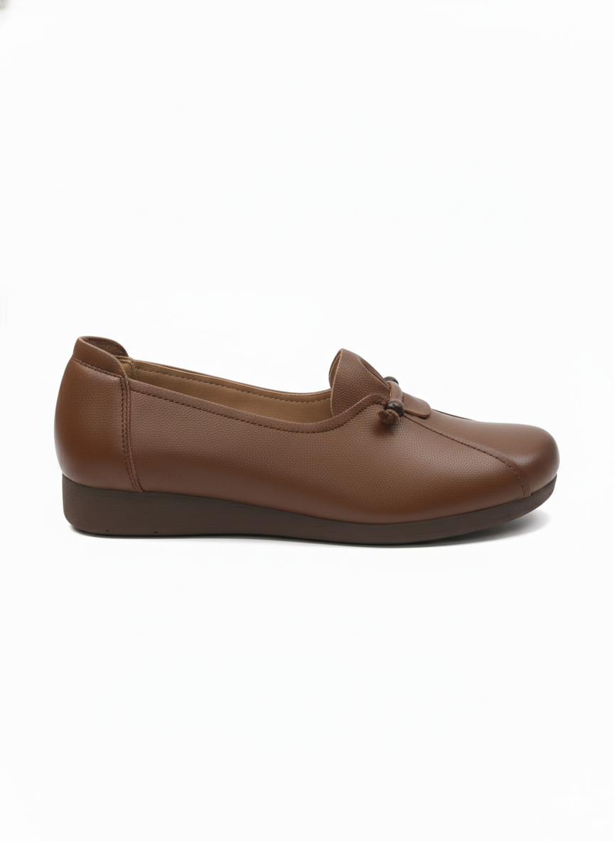 Trisha Premium Leather Cushioned Quilt Loafers