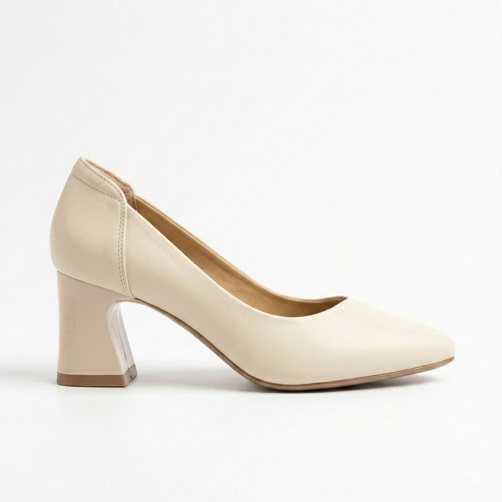 Emma Premium Leather Block Heel Pumps