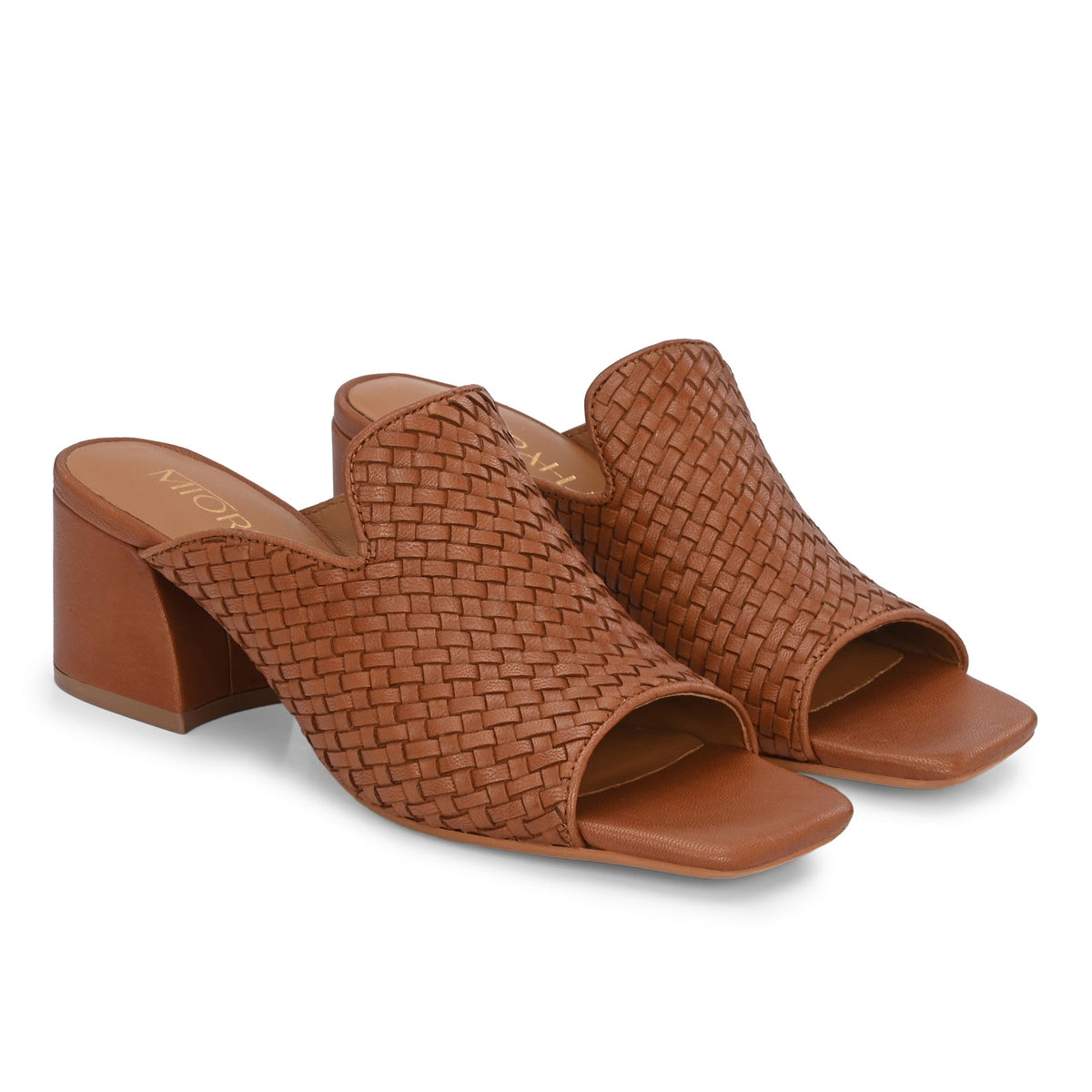 SAANJH Leather HandWoven Block Heels