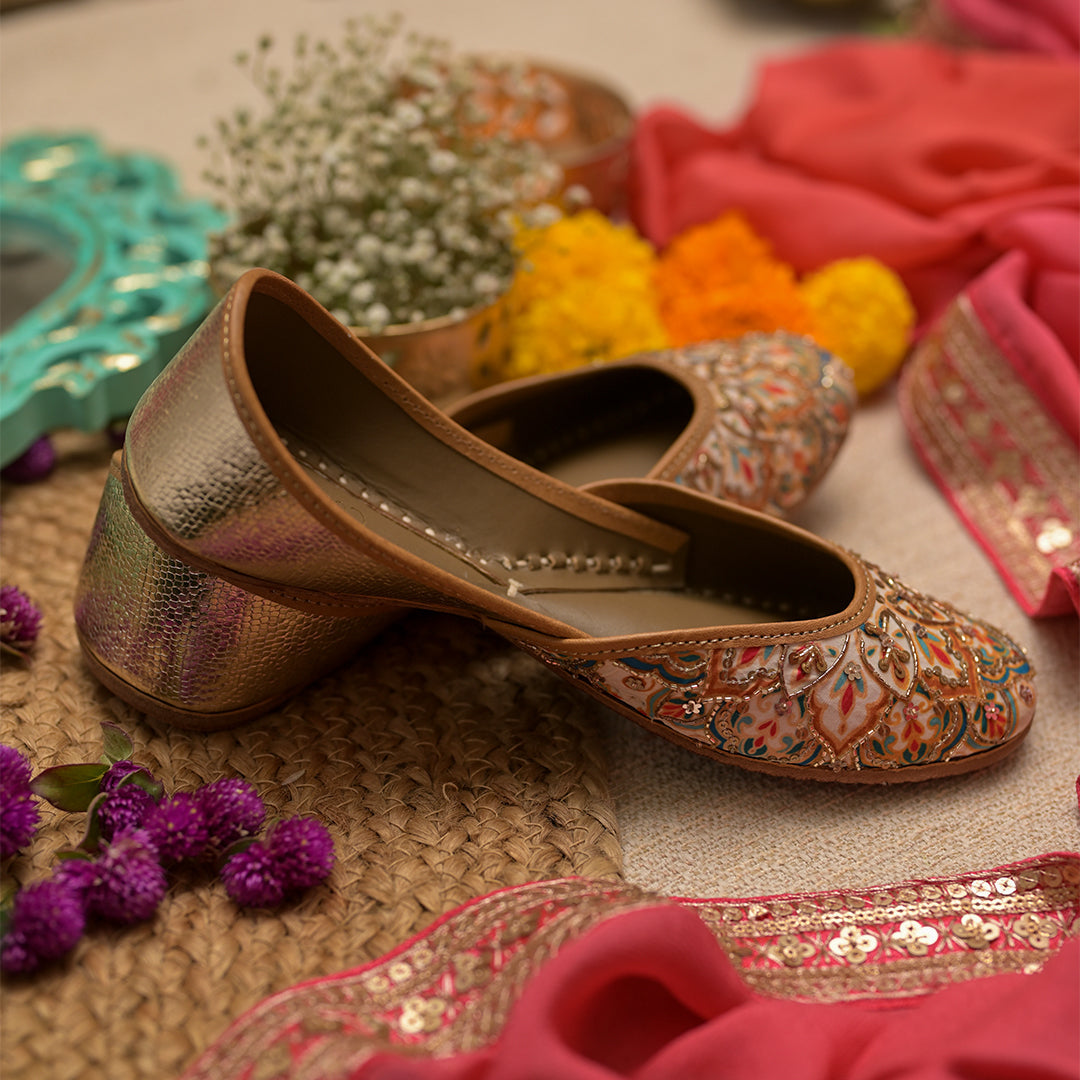 Heer Handcrafted Leather Juttis - The Heels India