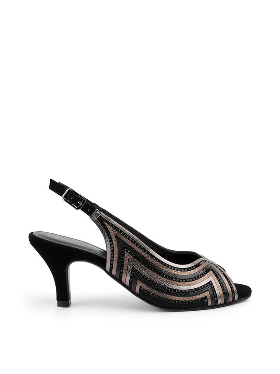 Isabelle Bling Slingback Kitten Heel Sandals