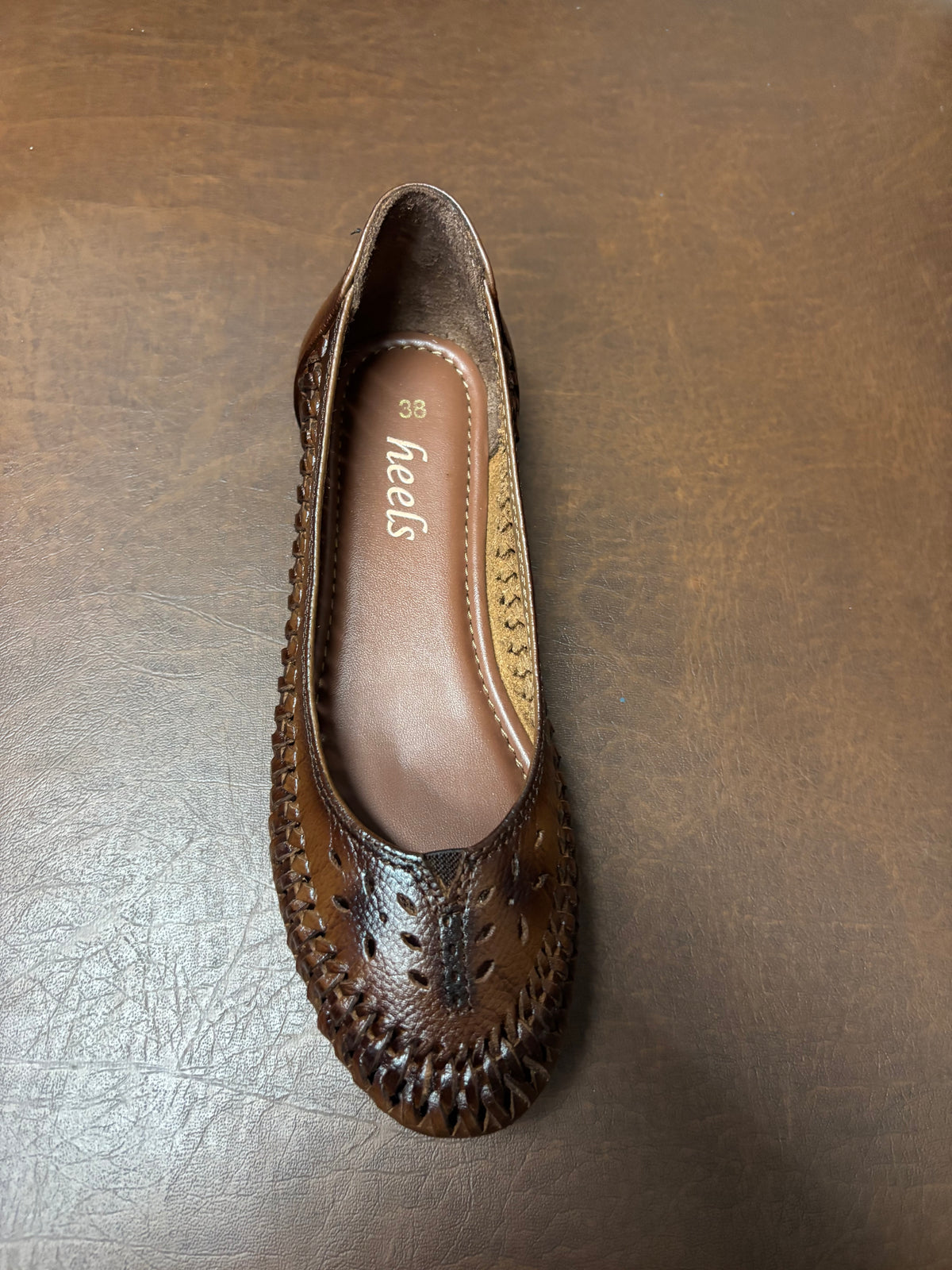 Gemini Perforated Leather Ballerinas