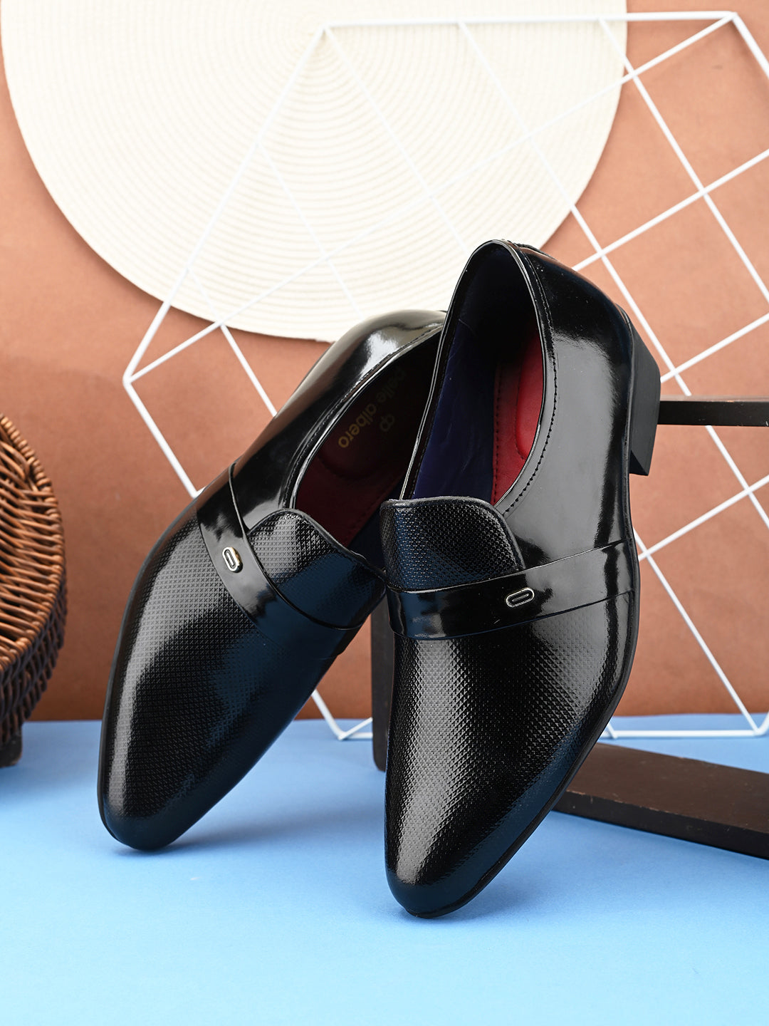 Jacob Cuban Heel Patent Black Mocassins - The Heels India