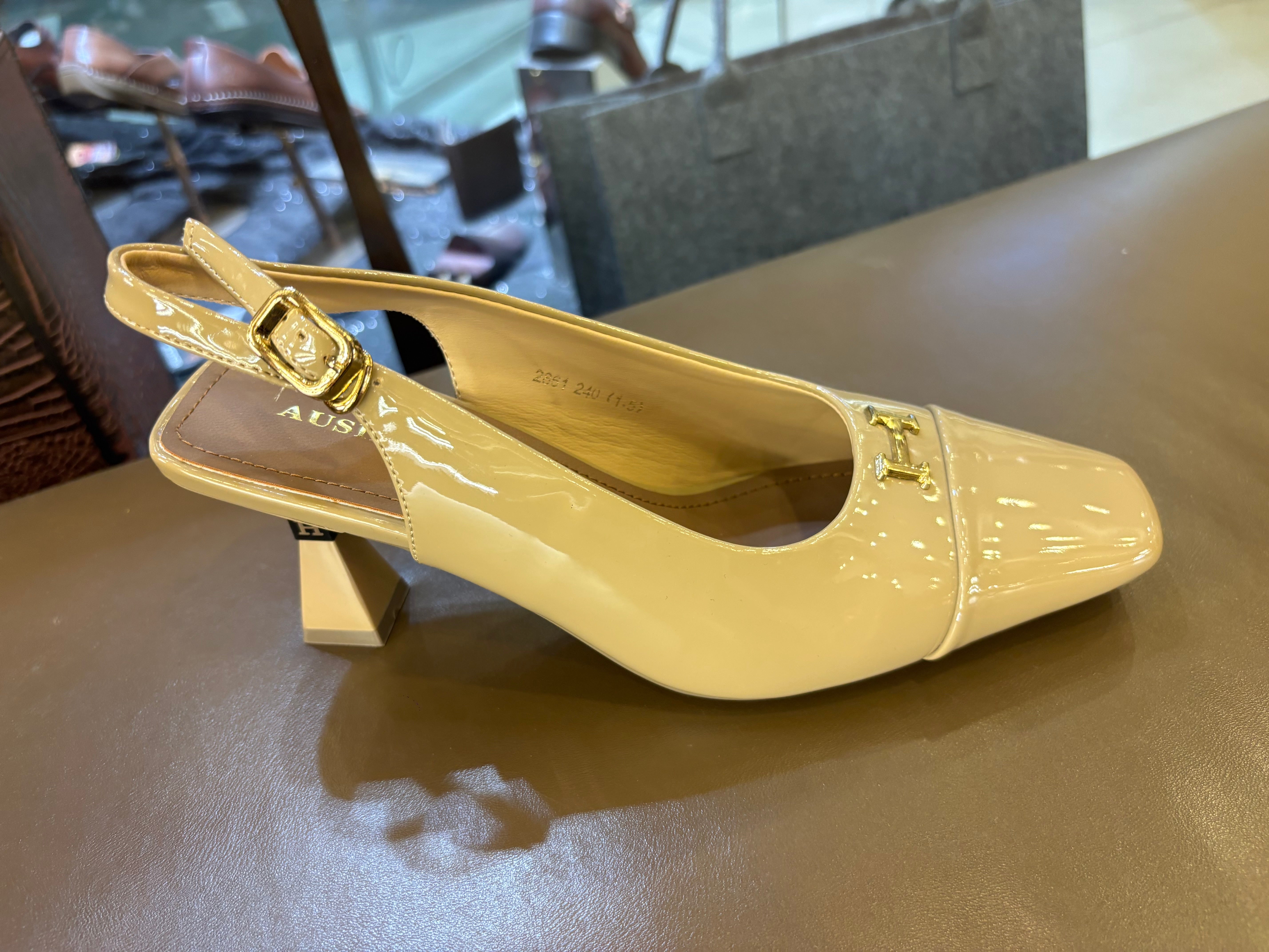 Julie Patent Sling Back Kitten Heels