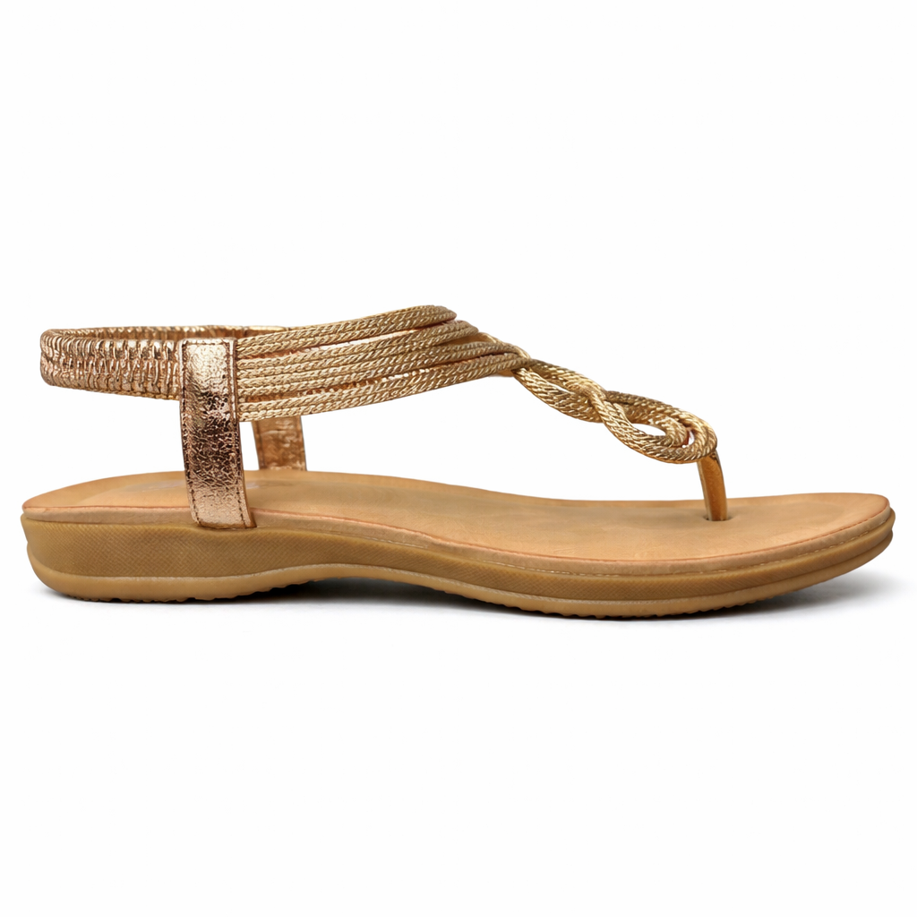 Frida Flat Back Elastic Crochet Sandals - The Heels India