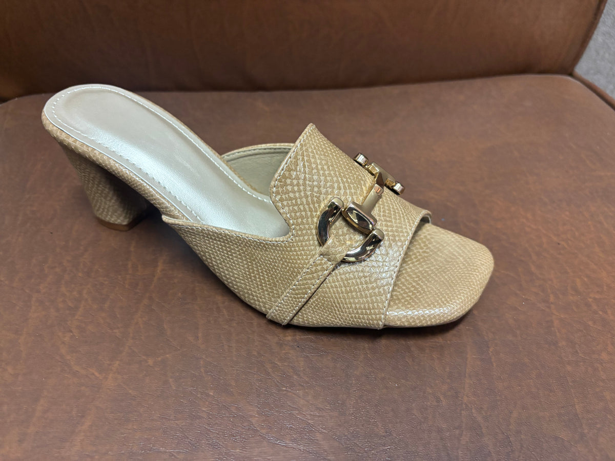 Kiara Slip On Block Heel Mules