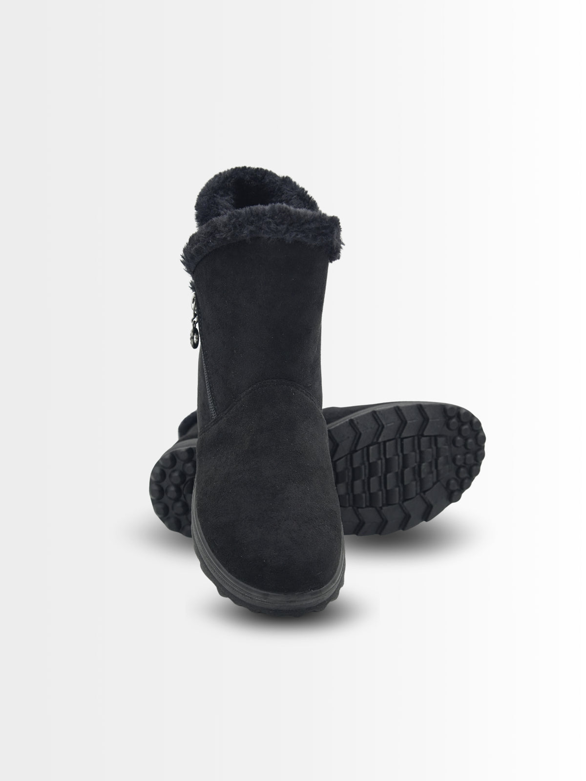 Savanna Suede Ankle Fur Boots - The Heels India