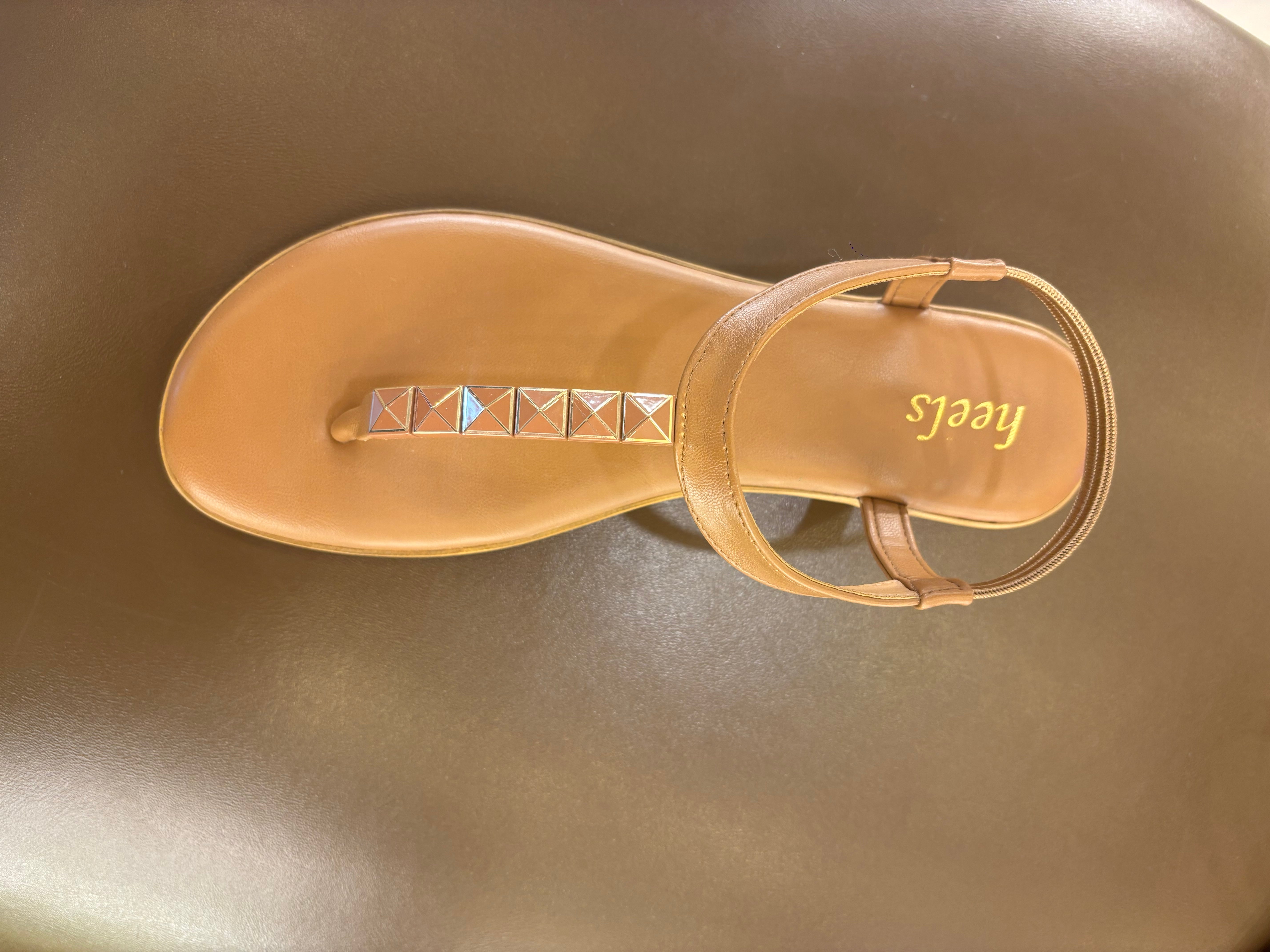 Celine Buckled Comfort Back Elastic Flat Sandals