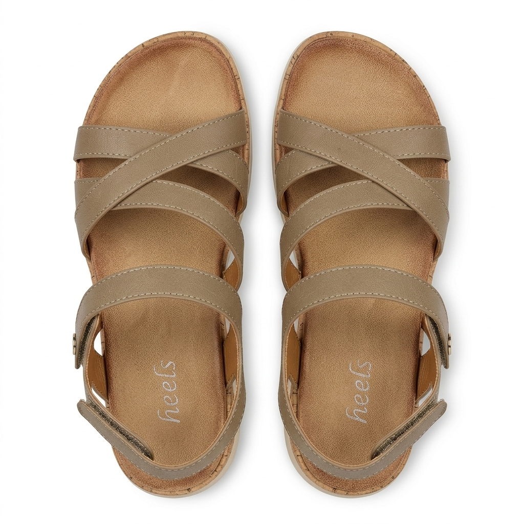 Frida Summer Criss Cross Comfort Velcro Sandals - The Heels India