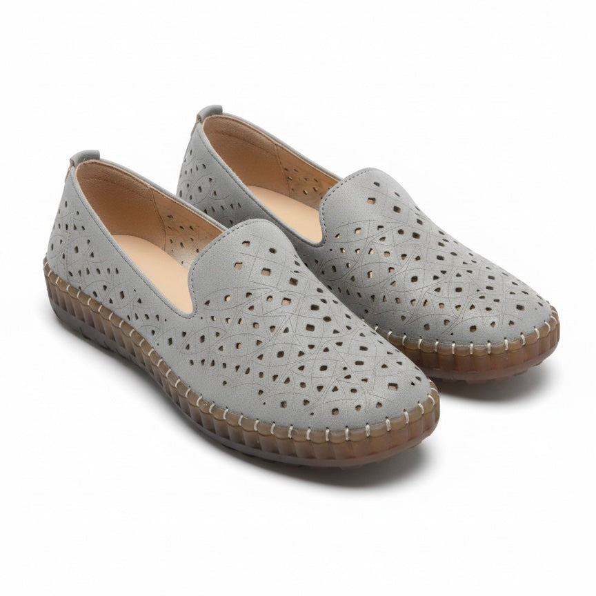 Emily Perforated Cushioned Loafers - The Heels India