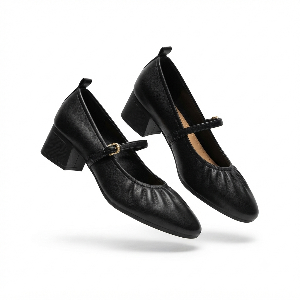 Carla Premium Mary Jane Block Heel Loafers