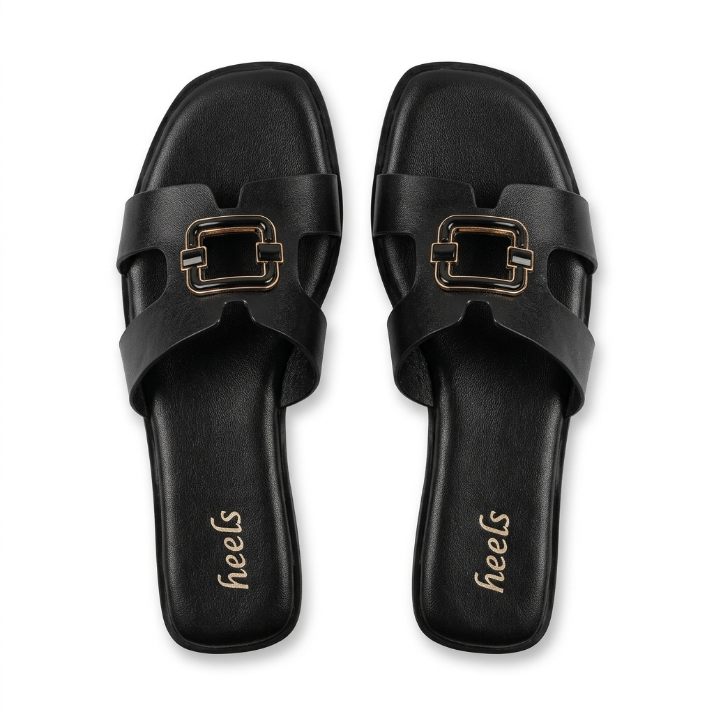 Sasha Buckled Flat Summer Sliders