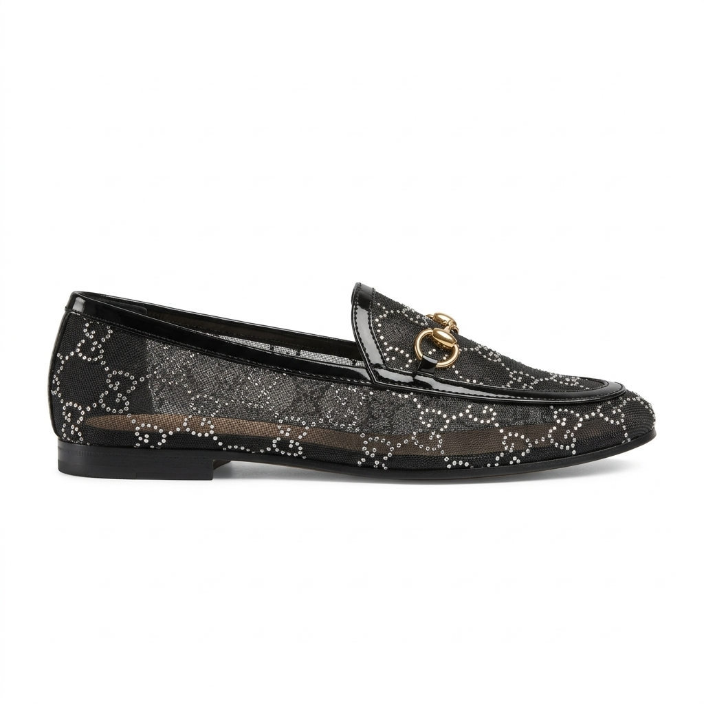 Linda Cushioned Bling Mesh Loafers - The Heels India
