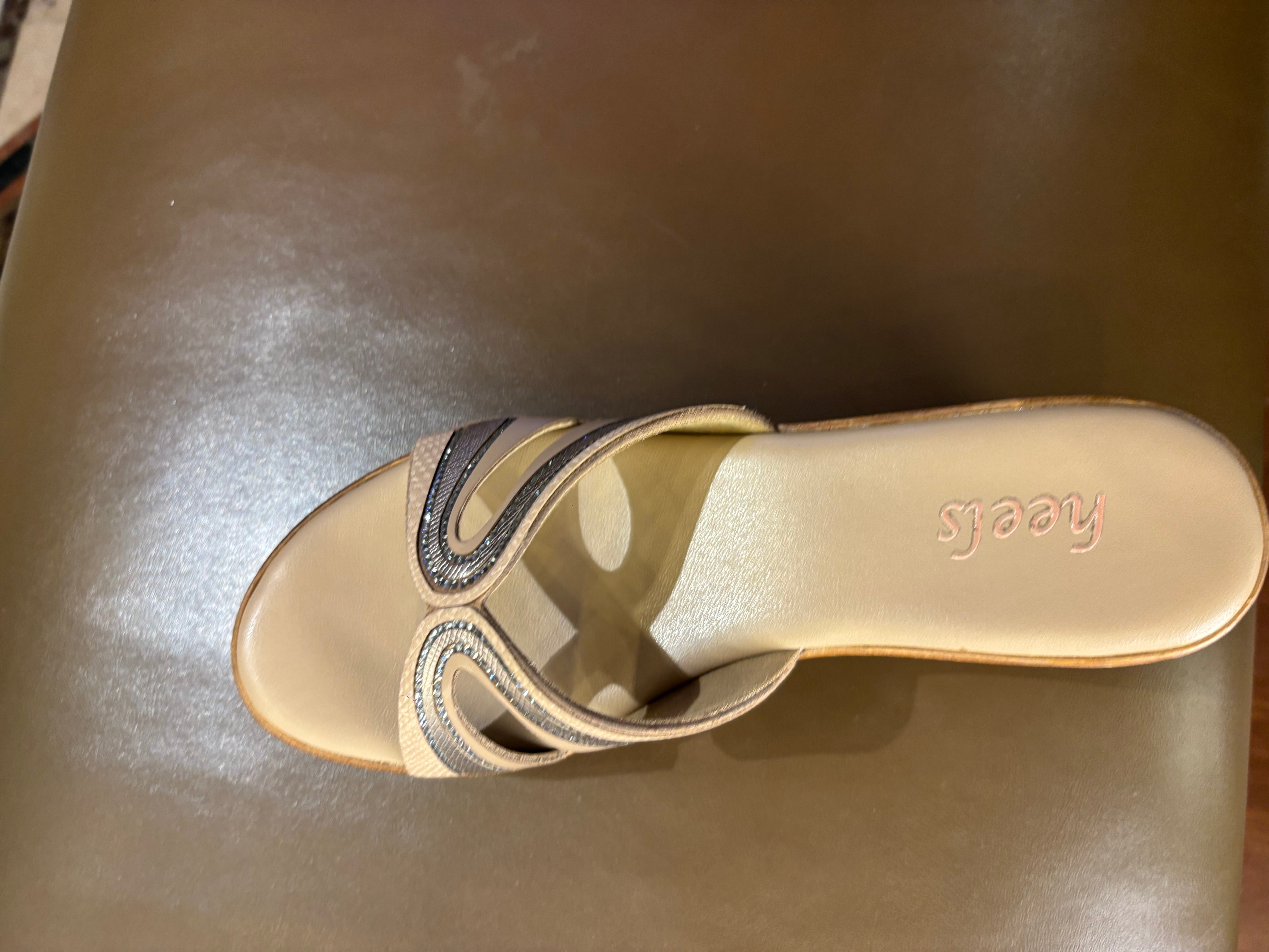 Reina Bling Peep Toe Wedge Heels