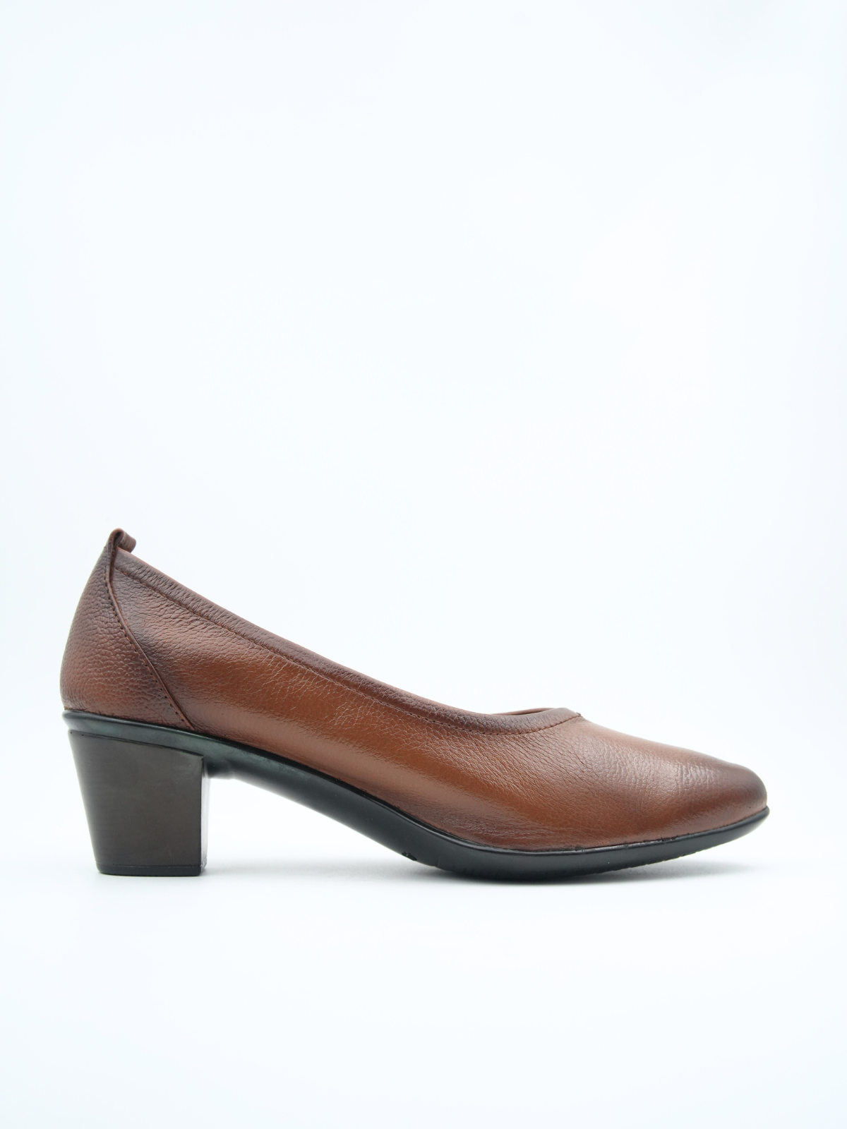 Olivia Leather Classic Block Heel Pumps