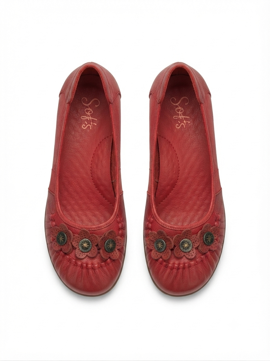 Flora 4.0 Premium Leather Cushioned Ballerinas