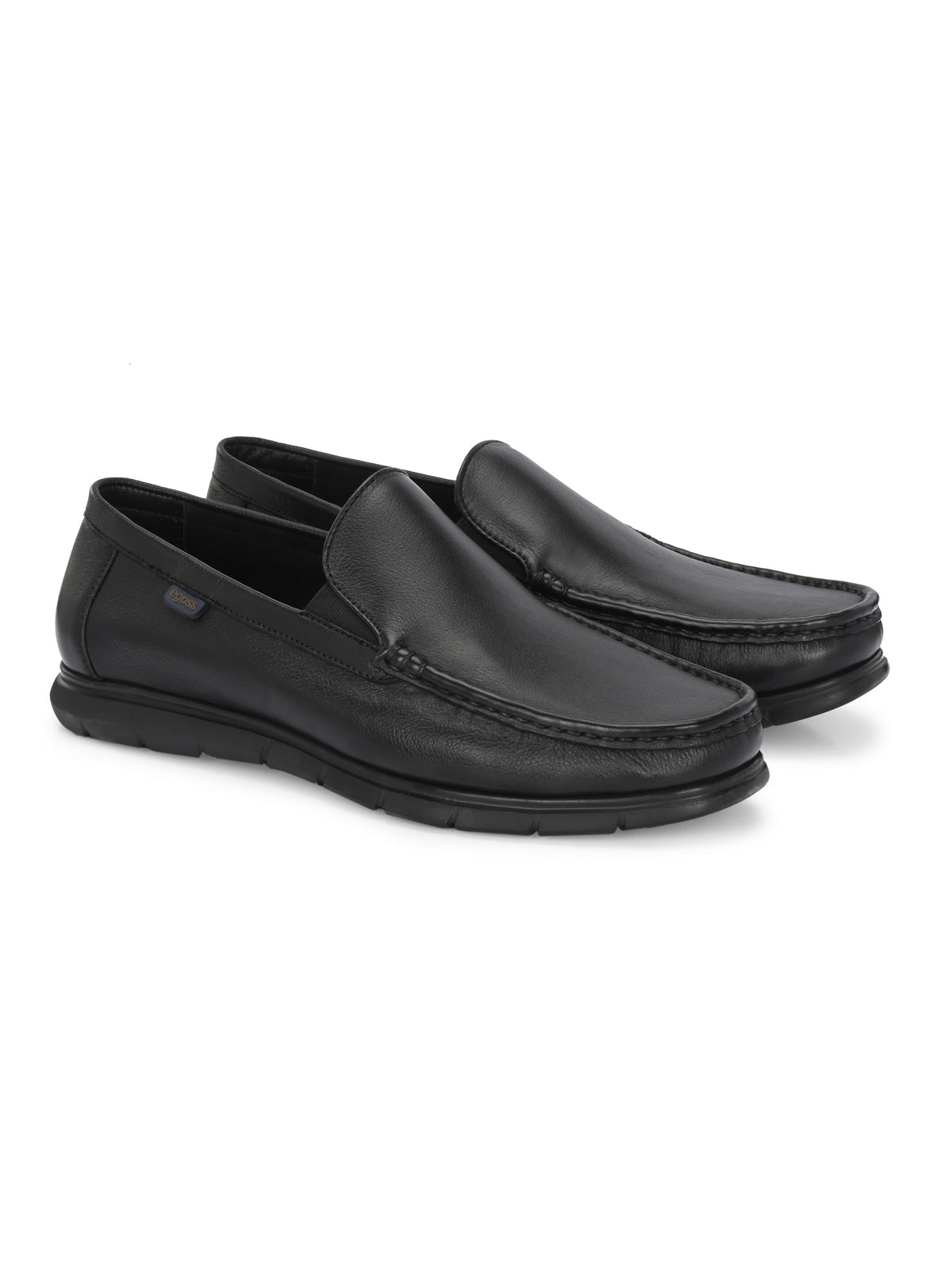 Andrew Black Leather Loafers - The Heels India