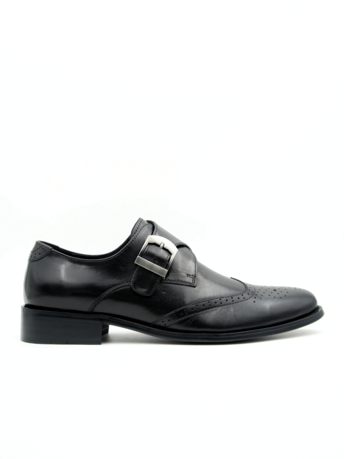 Salamanca Leather Semi Brogue Monk Shoes