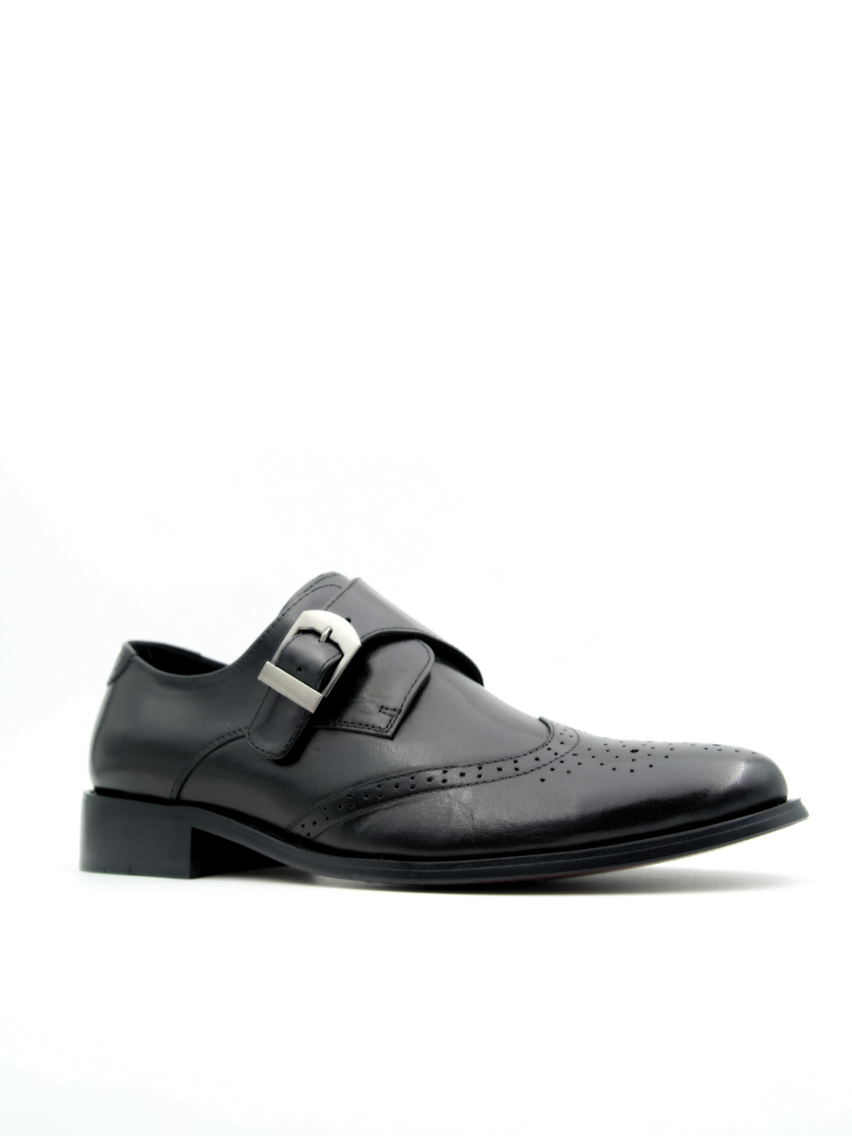Salamanca Leather Semi Brogue Monk Shoes - The Heels India