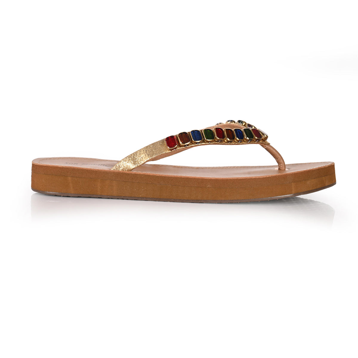 Novelli Cushioned Beads V Strap Slippers