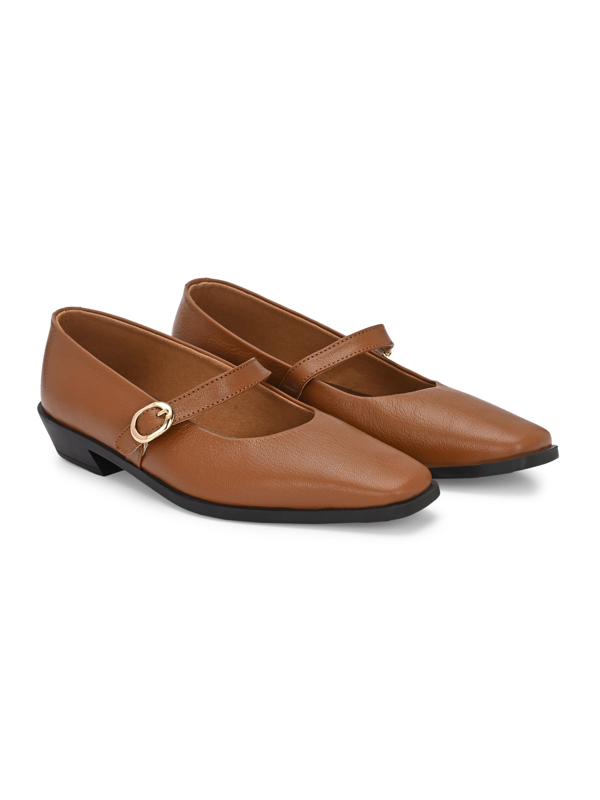 Vestoné Leather Formal Strap Ballerinas