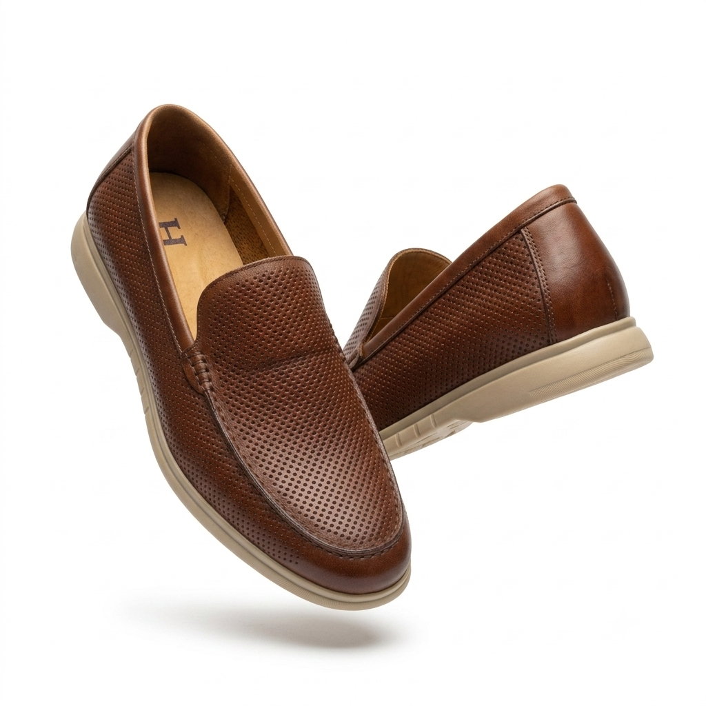 Jude Premium Perforated Leather Slip-On Loafers