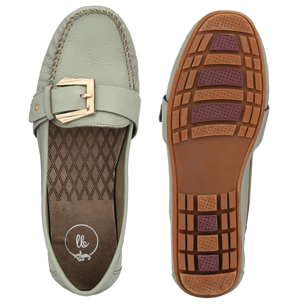 Kiya Buckled Leather Loafers