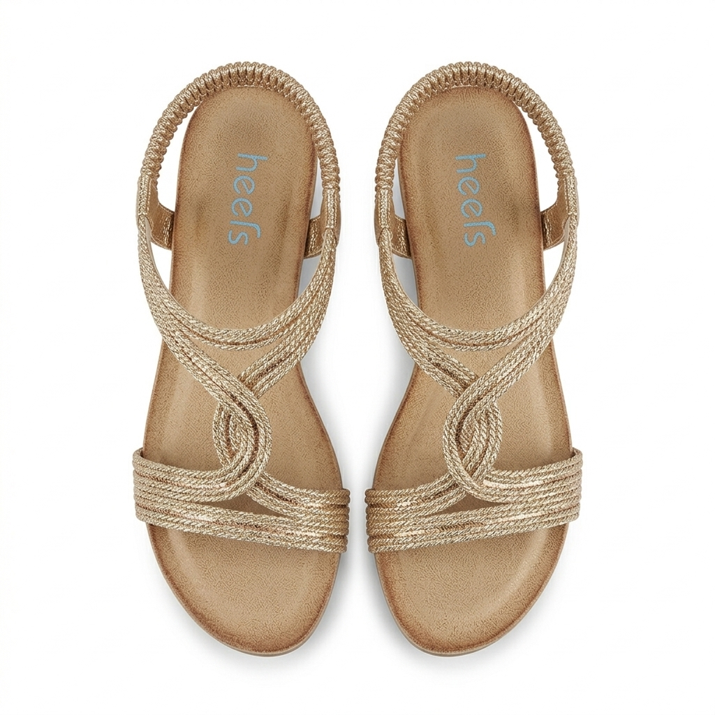 Cynthia Wedge Back Elastic Crochet Sandals