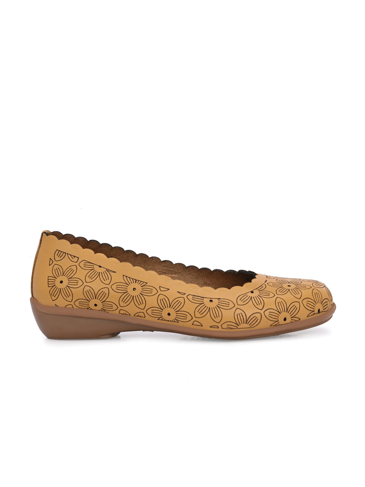 Giva Perforated Cushioned Leather Ballerinas