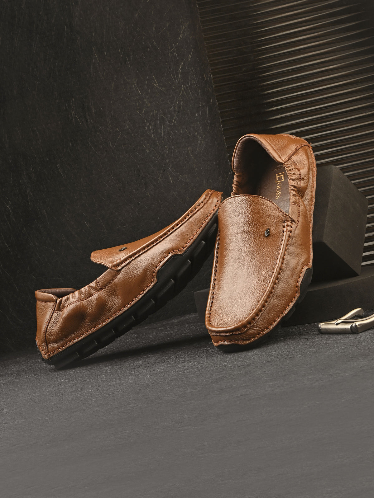 Clyde Leather Back Elastic Cushioned Loafers - The Heels India