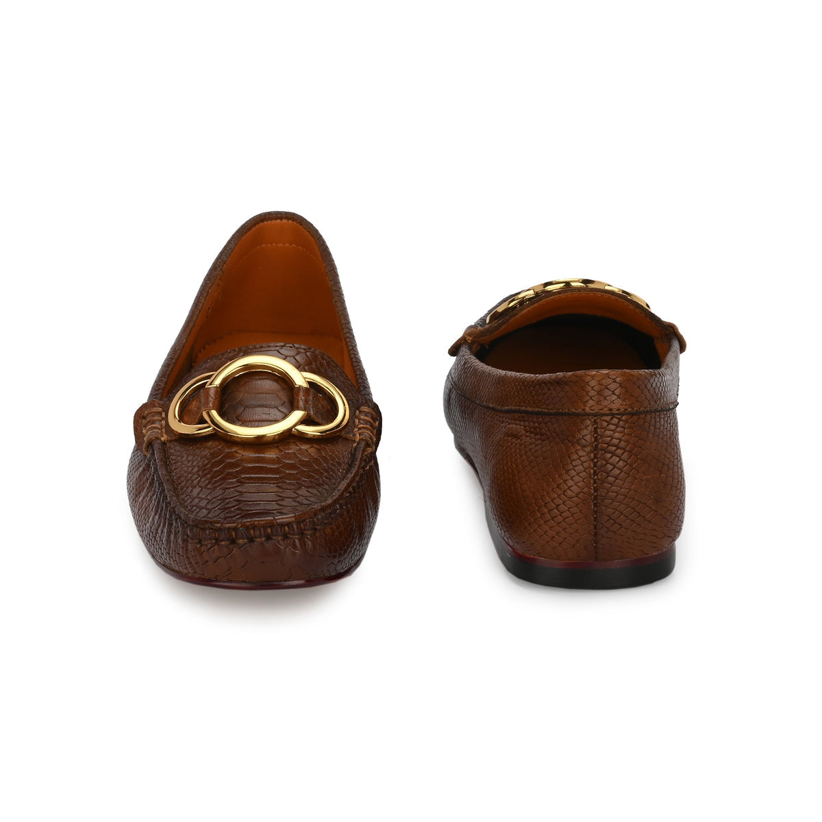Liz Brown Leather Loafers - The Heels India