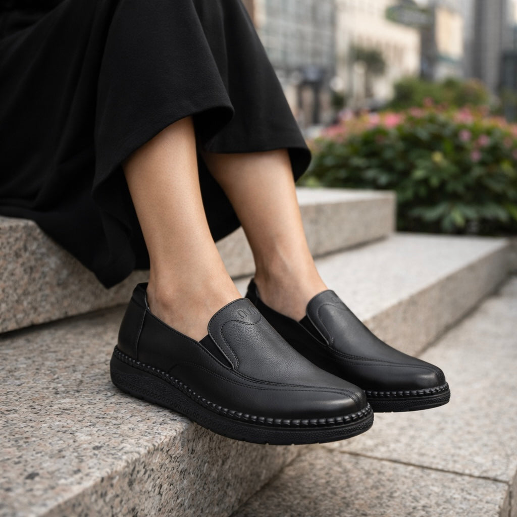 Hilary Premium Leather Cushioned Loafers - The Heels India