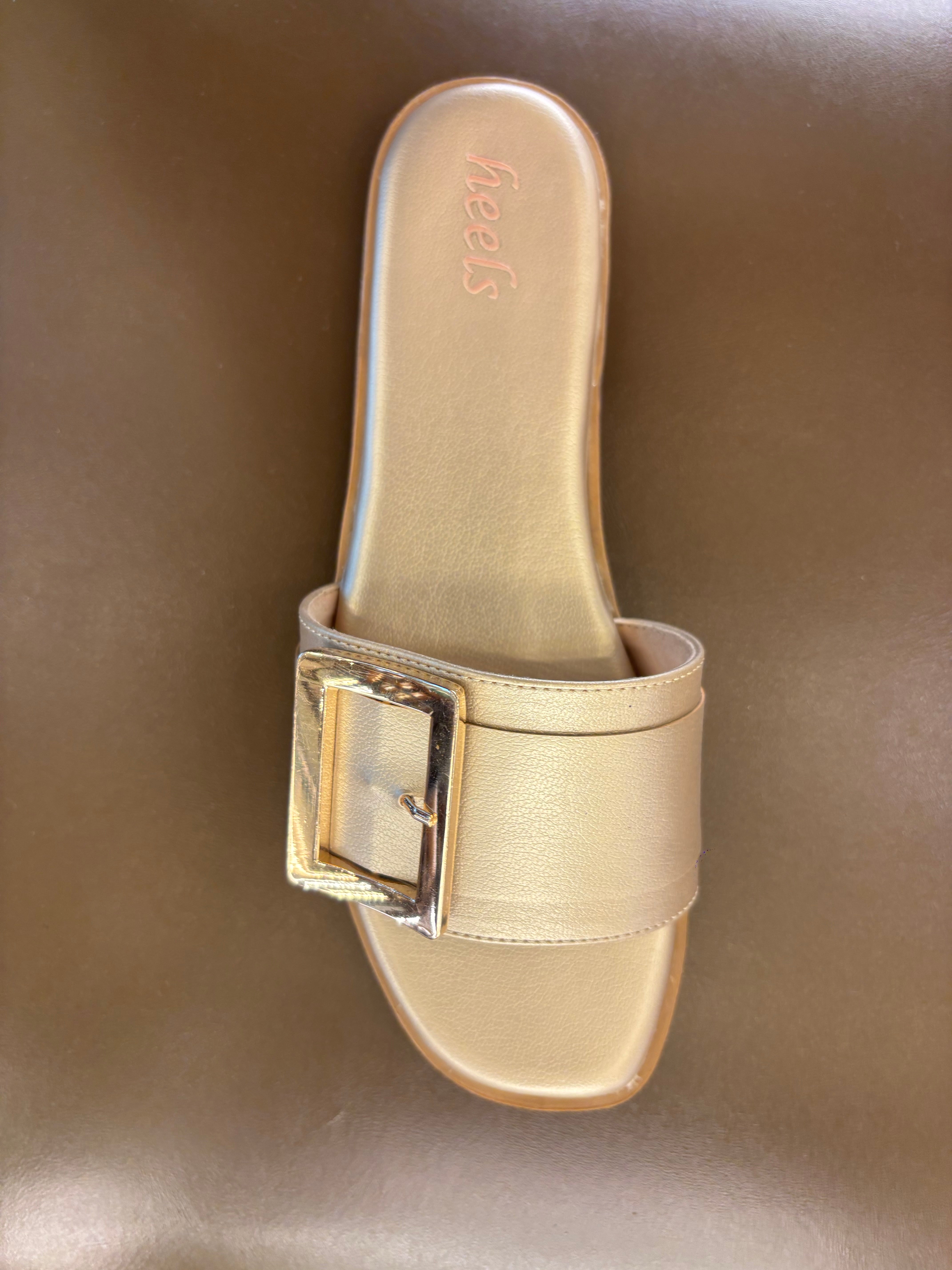 Miley Buckle Strap Cushioned Summer Sliders