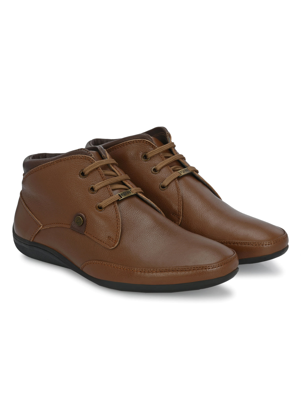 Zenma Leather Casual Lace Boots - The Heels India