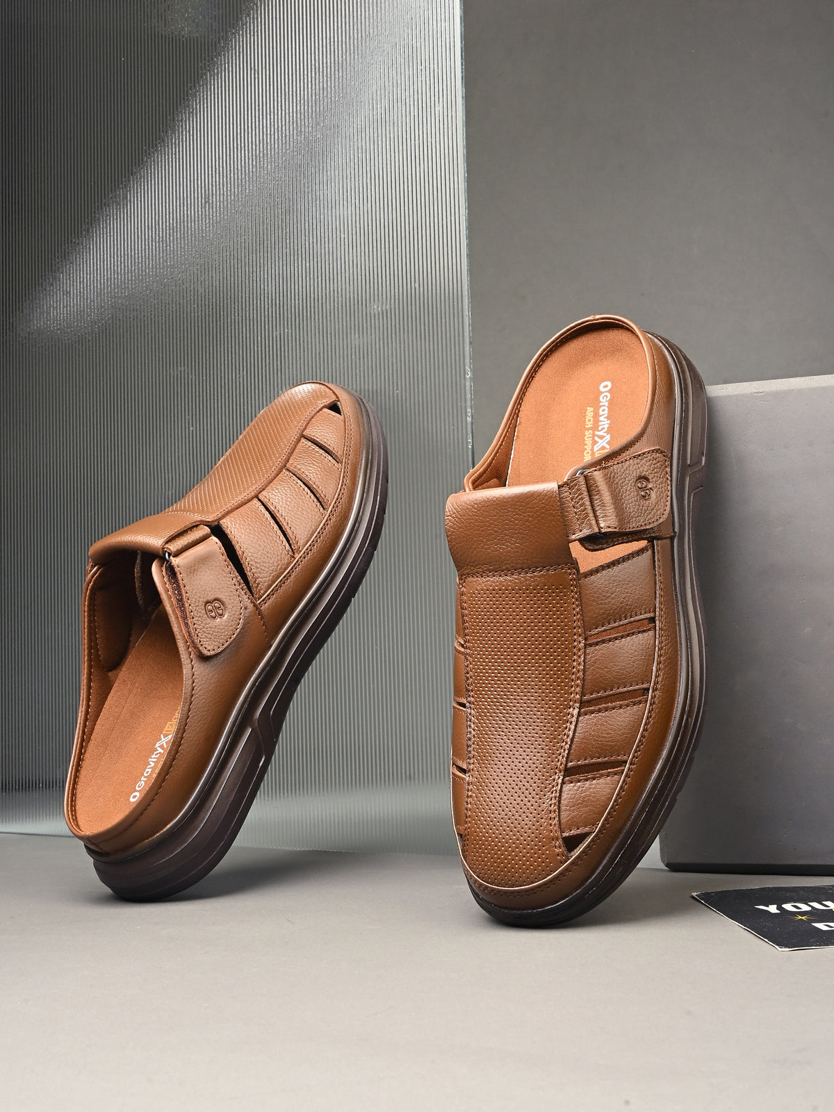 Ottavio Zero Gravity Leather Velcro Mules