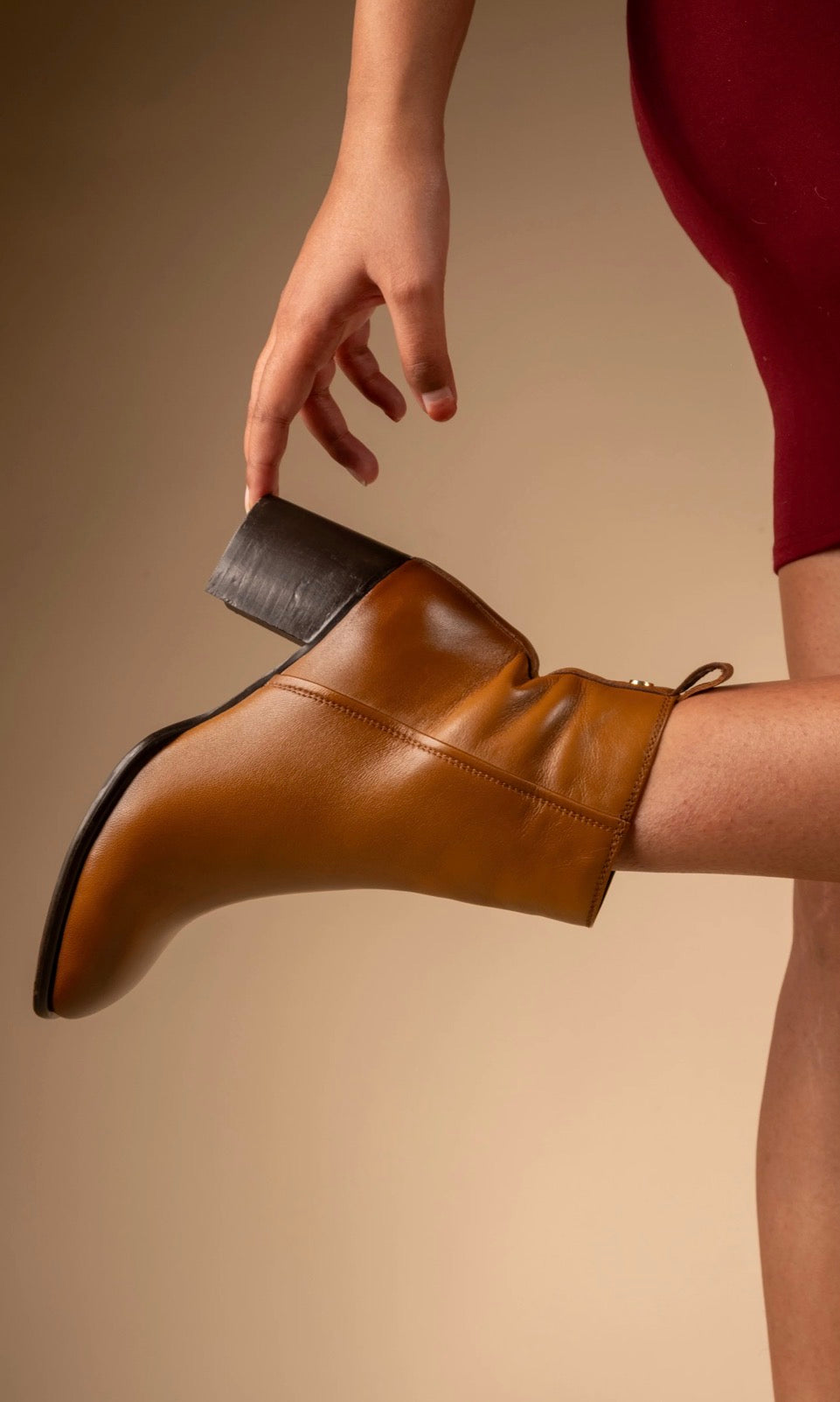 BLAZE Luxury Leather Winter Ankle Block Heel Boots