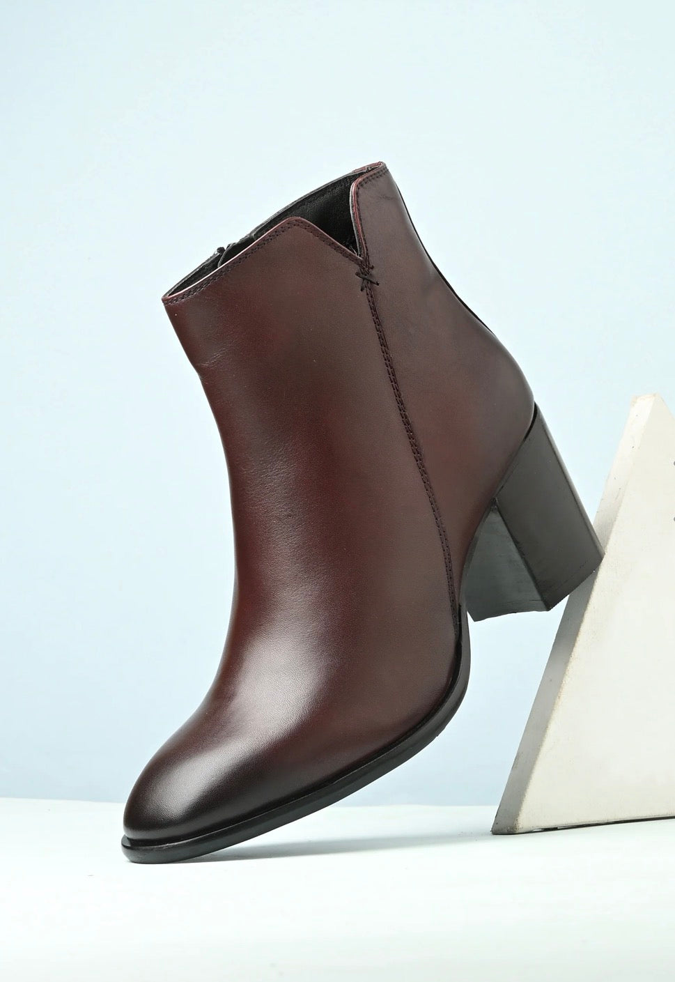 LUNA Luxury Leather Block Heel Winter Boots