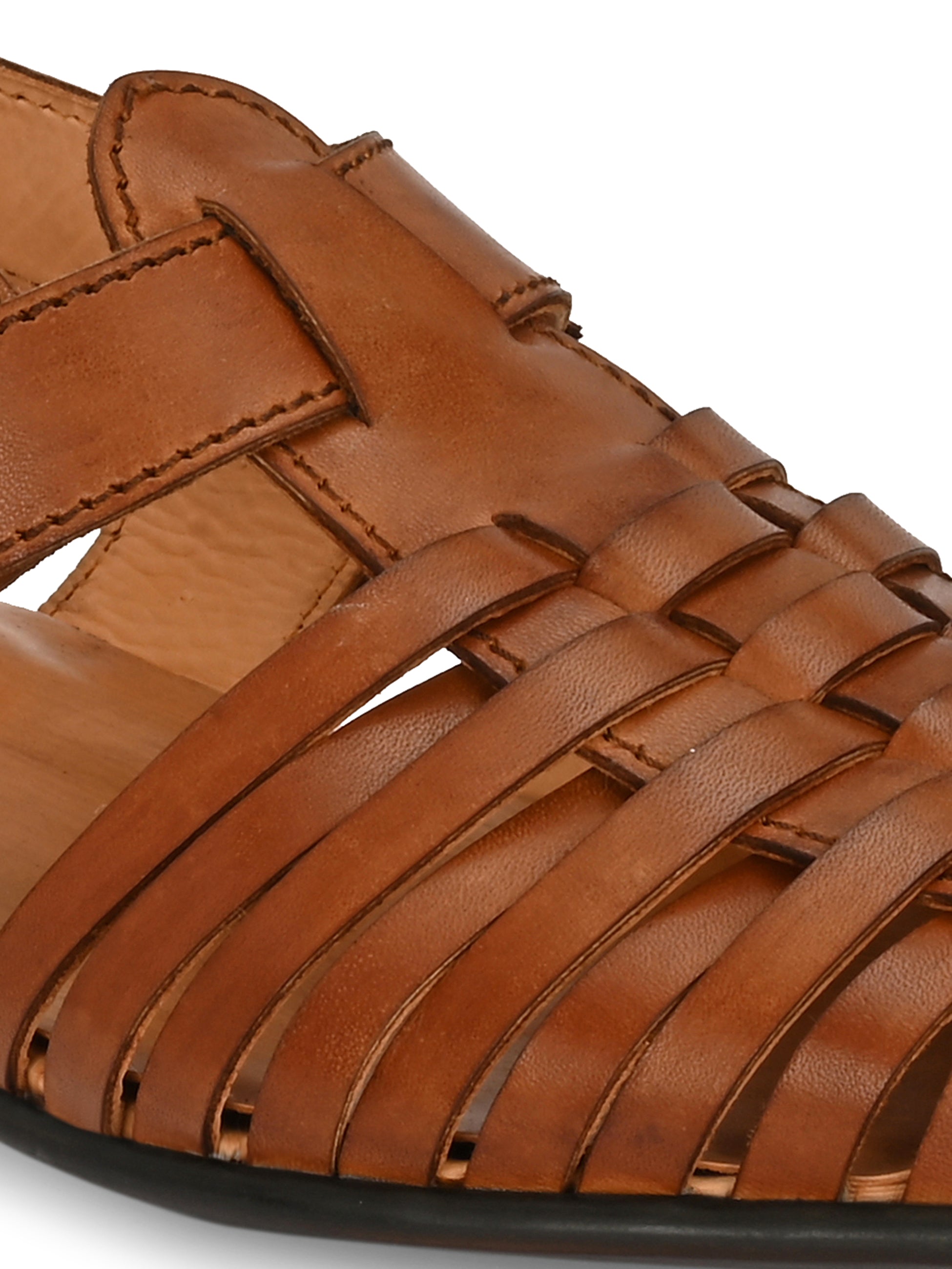 Ajrakh Strappy Leather Roman Sandals