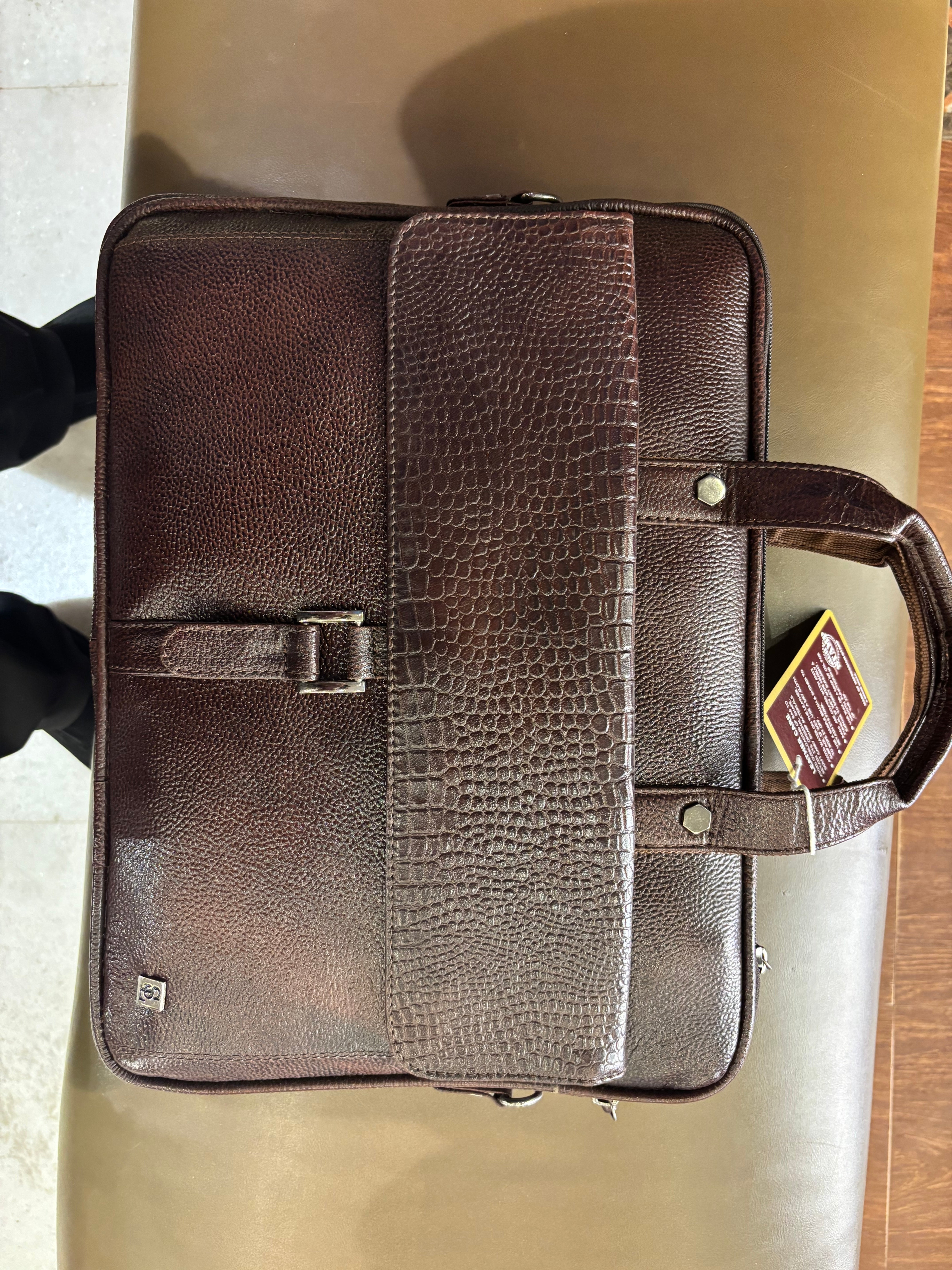 Brown Leather Laptop Bags SLP342