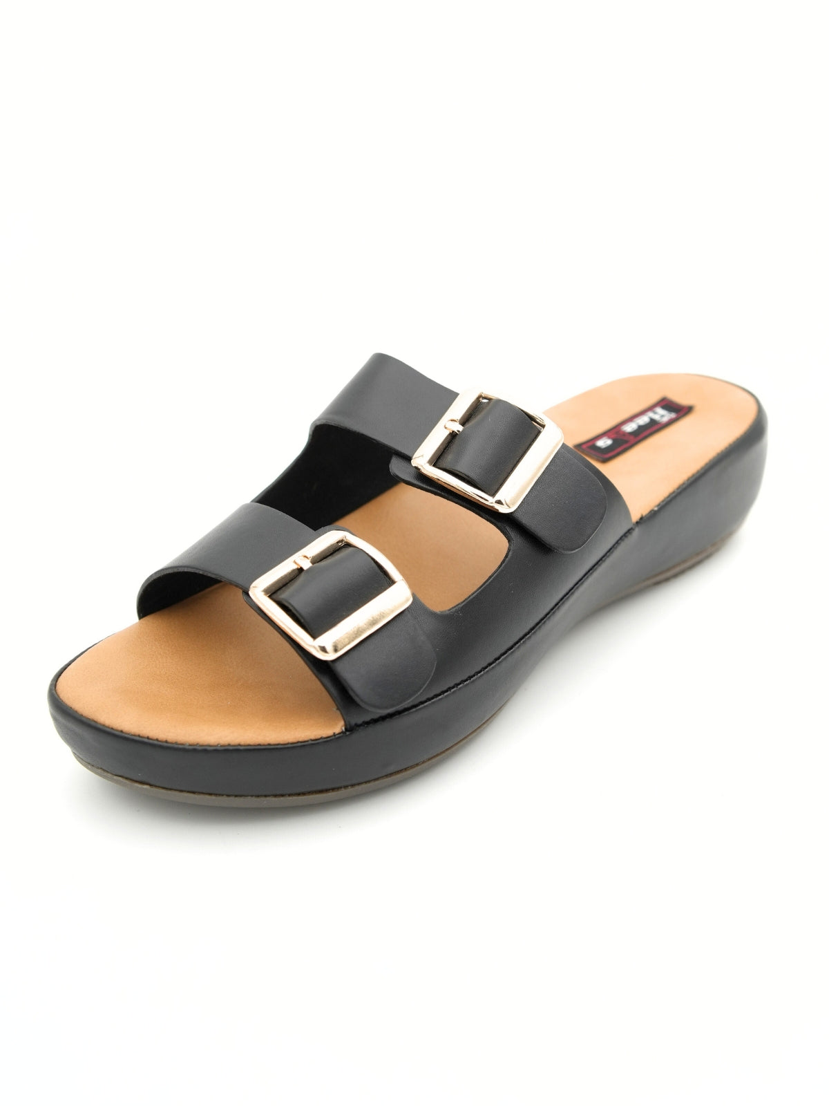 Zoe Double Strap Cushioned Sliders - The Heels India