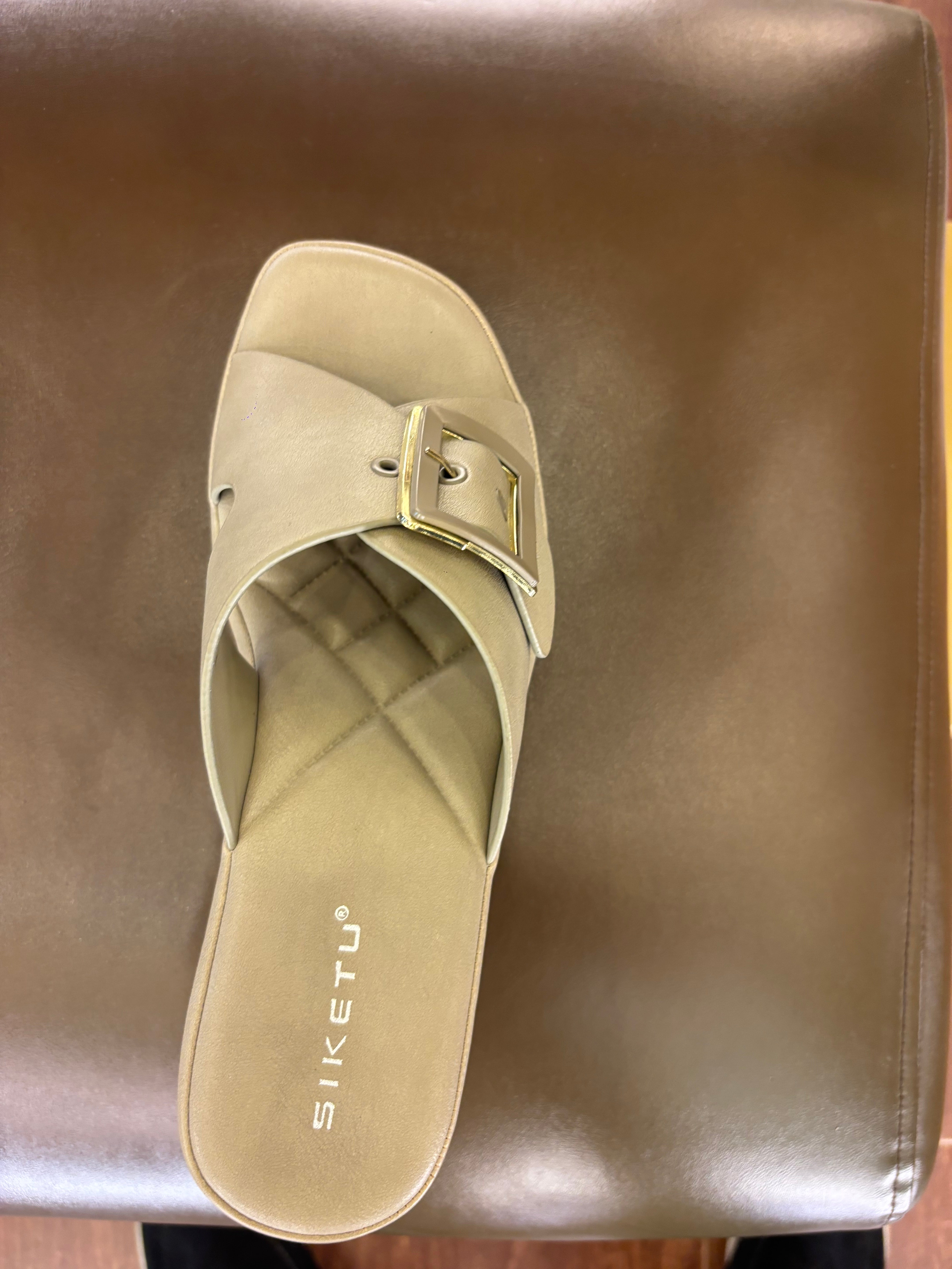 Nysa Chunky Platform Cross Peep Toe Heels