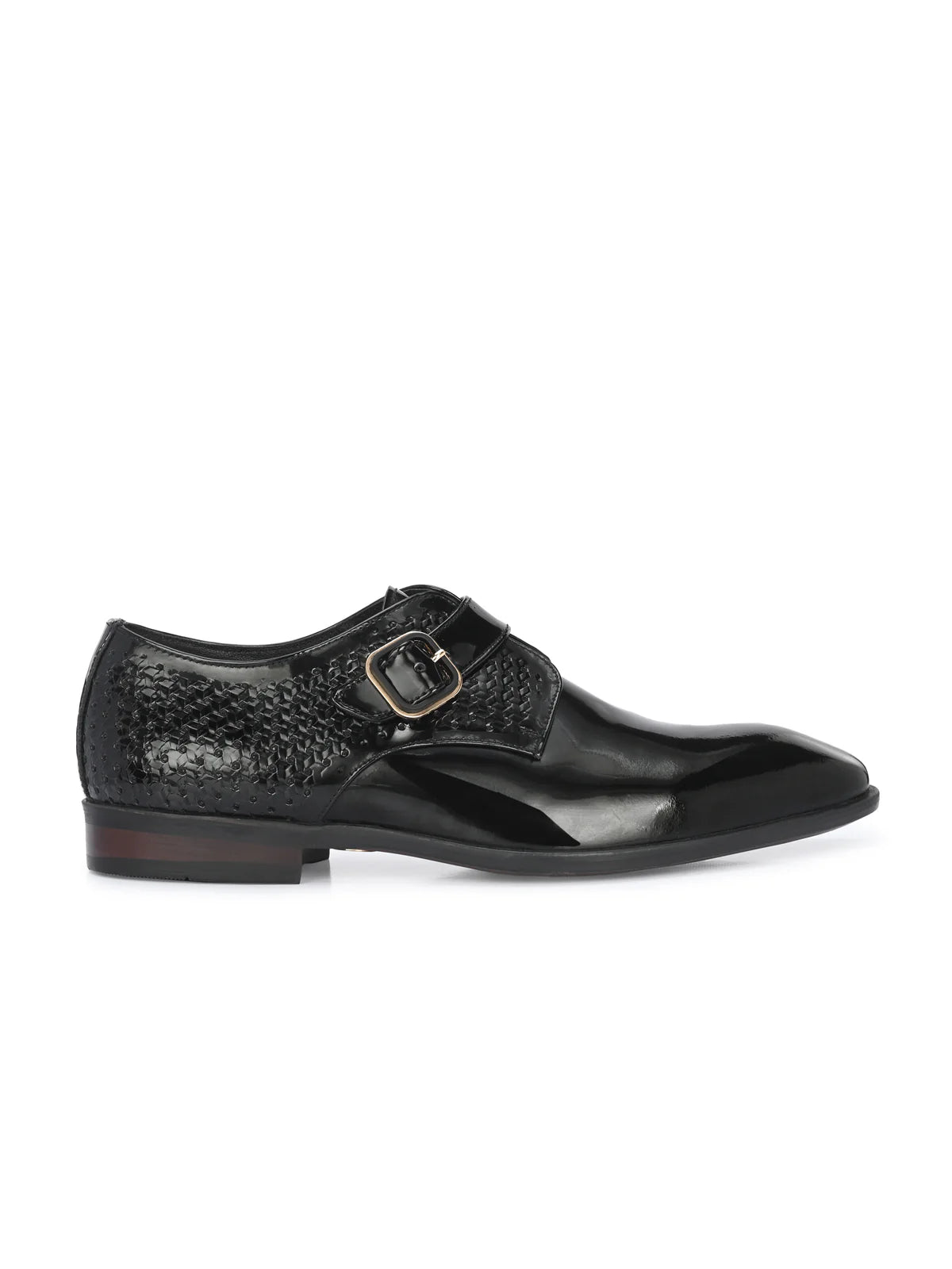 Enzo Premium Leather Patent Monk Strap Formal Shoes