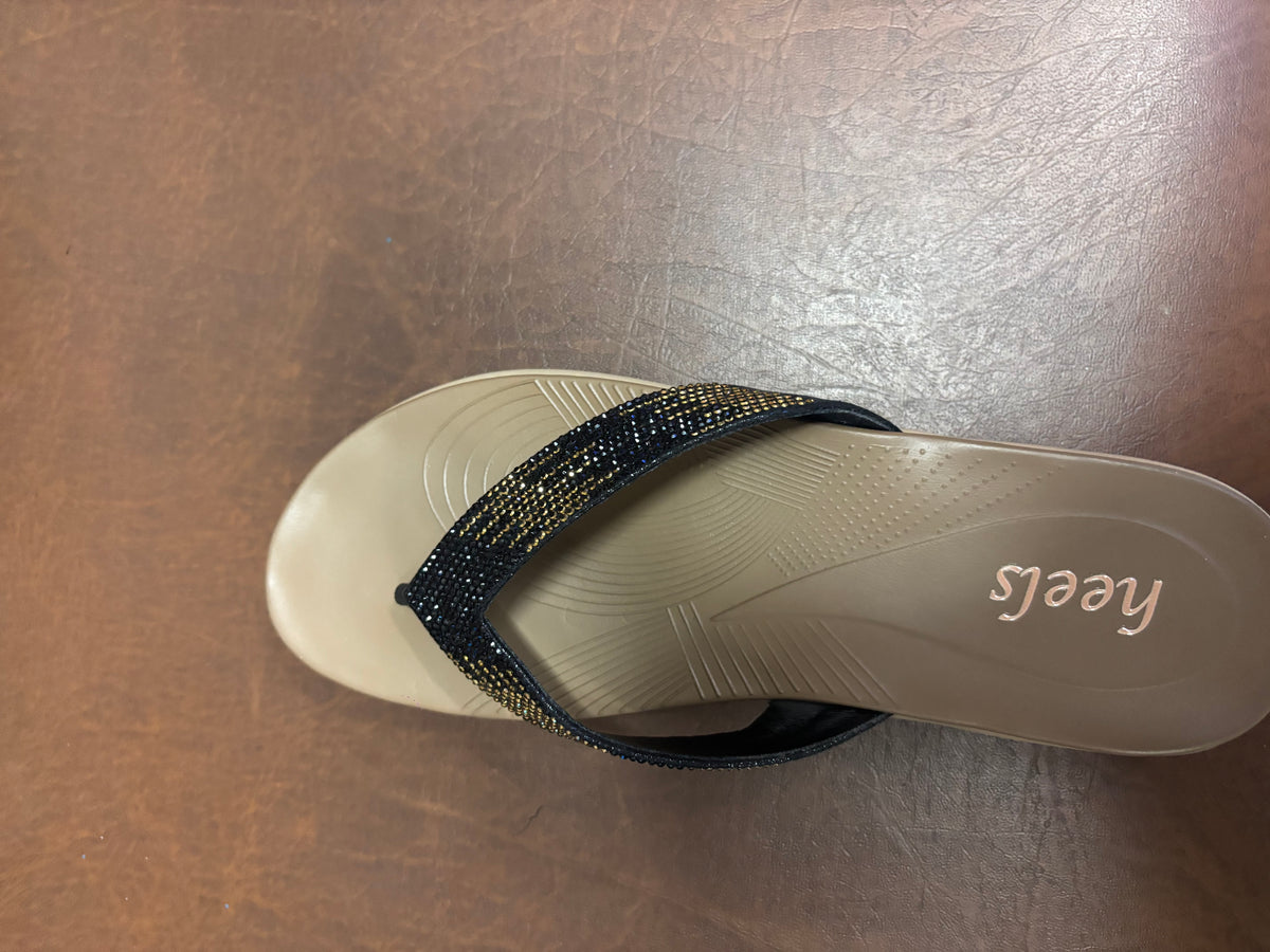 Esther Cushioned Bling V Slippers