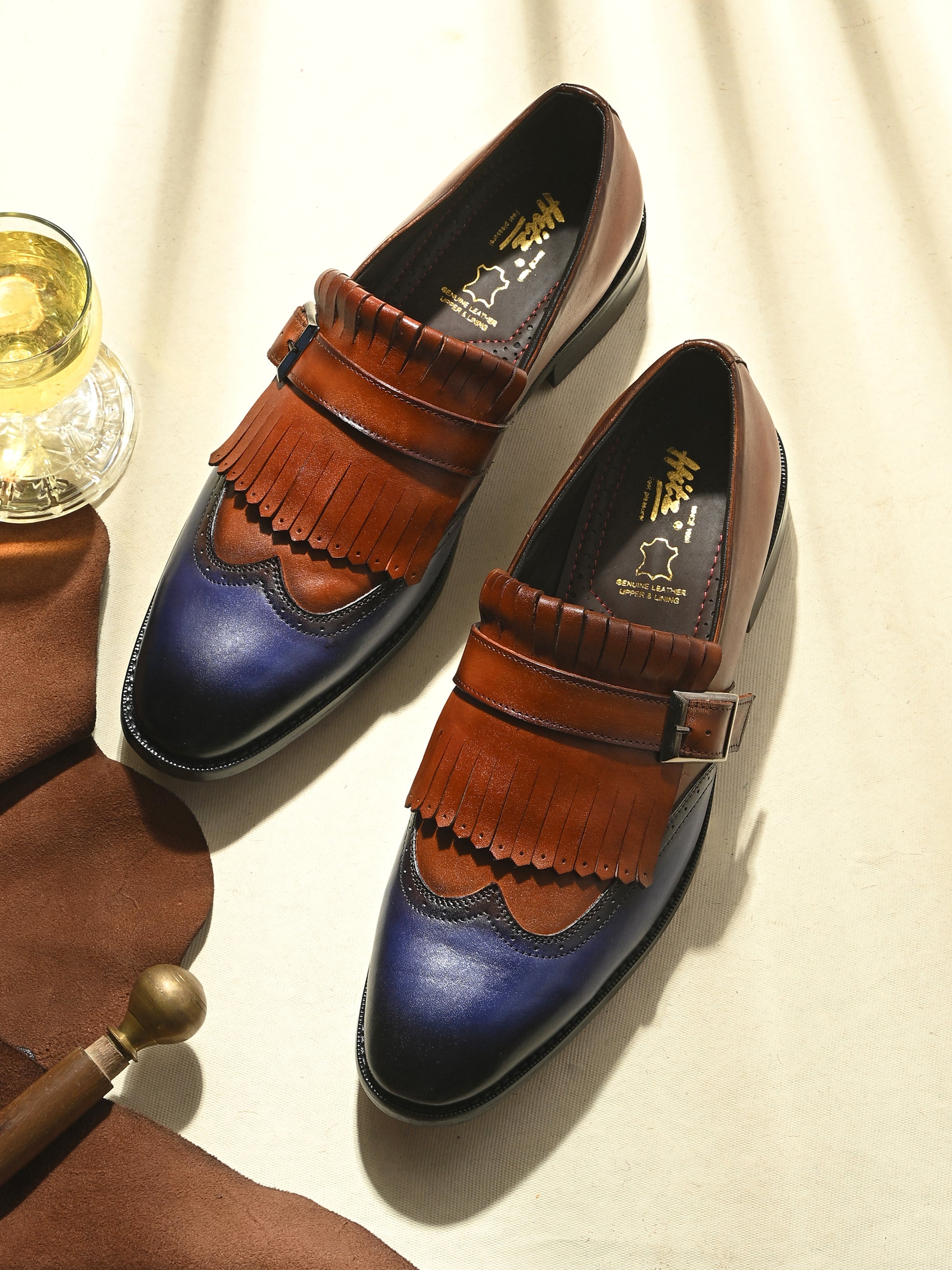 Marcello Semi Brogue Leather Shoes - The Heels India