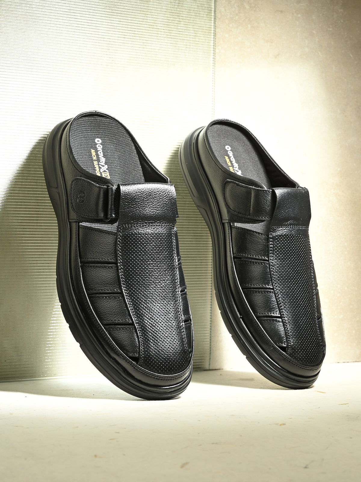Ottavio Zero Gravity Leather Velcro Mules